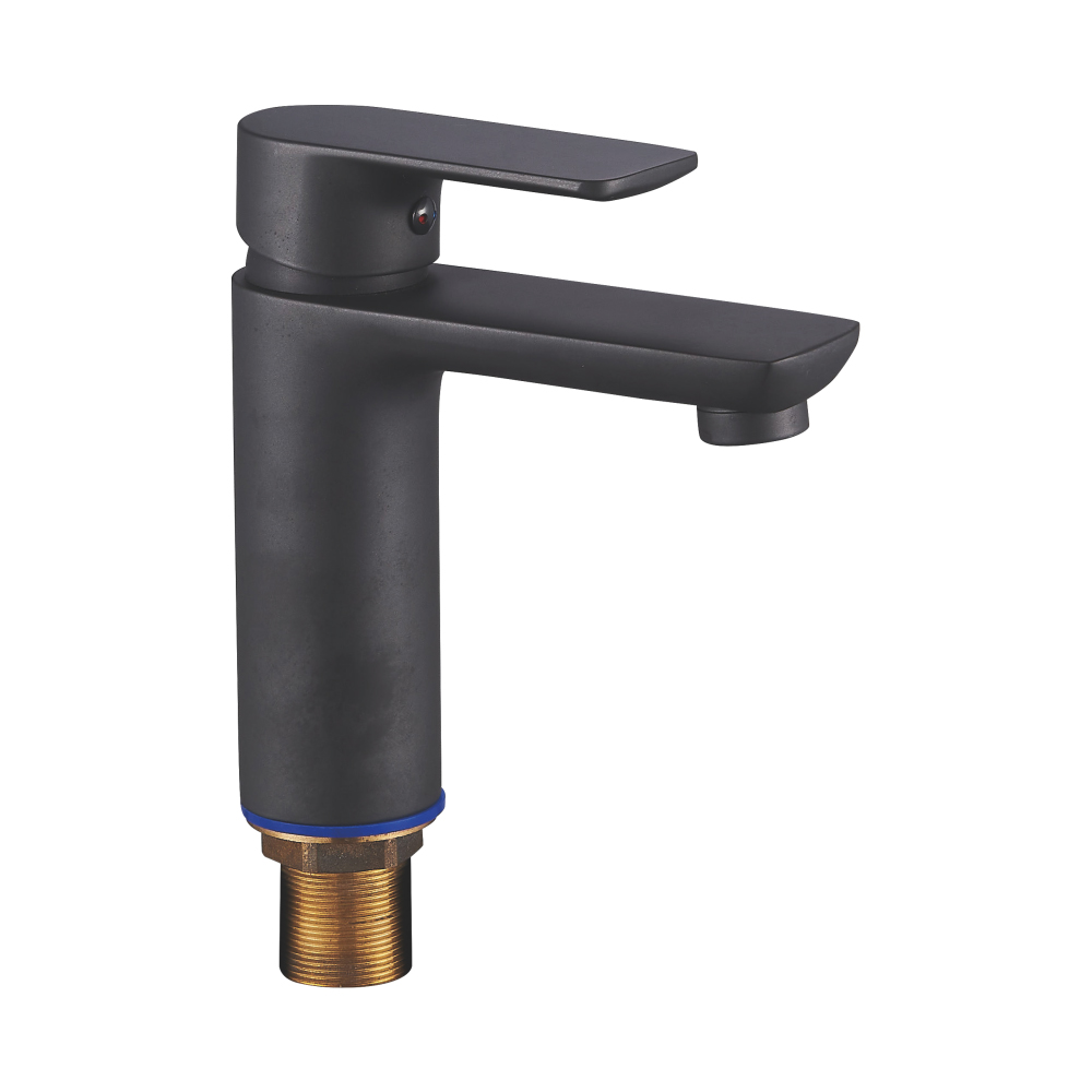 블랙 싱글 홀 세면기 수도꼭지